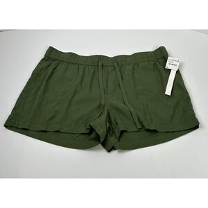CASLON Shorts‎ Women's XL Olive Green Linen Blend Beach Boho Lightweight NEW
